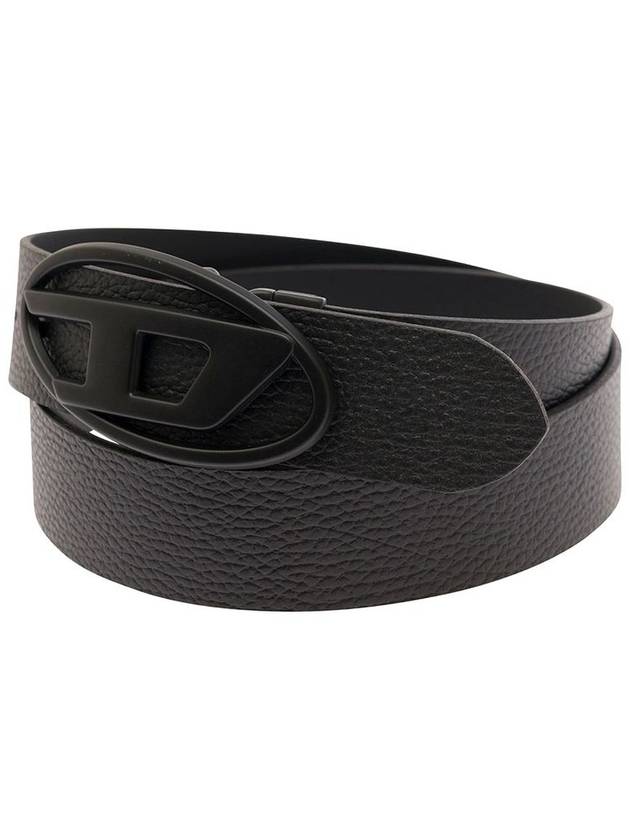 1DR Reversible Logo Leather Belt Black - DIESEL - BALAAN 5