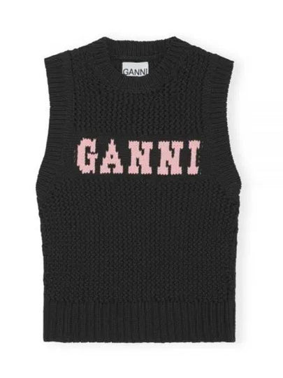 Cotton Rope Vest Black - GANNI - BALAAN 2