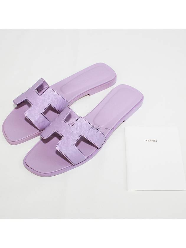 Women's Oran Sandals Slippers Violet H202272ZH - HERMES - BALAAN 4