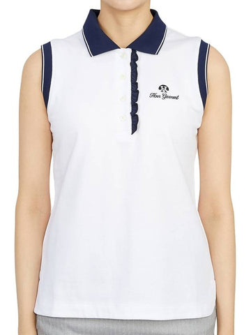 Golf Wear Sleeveless T-Shirt HHW 2A AP53 WHITE - HORN GARMENT - BALAAN 1