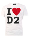 I Love D2 Short Sleeve T-Shirt White - DSQUARED2 - BALAAN 1