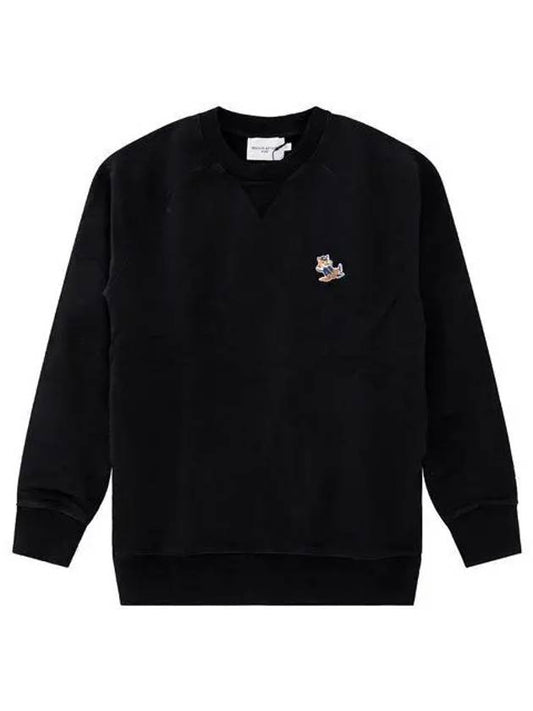 KM00304KM0001 BK Dressed Fox Patch Sweatshirt Black 1084916 - MAISON KITSUNE - BALAAN 1