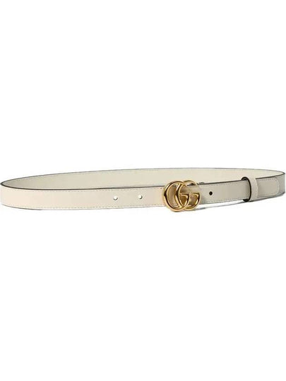 GG Marmont Shiny Buckle Leather Belt White - GUCCI - BALAAN 2