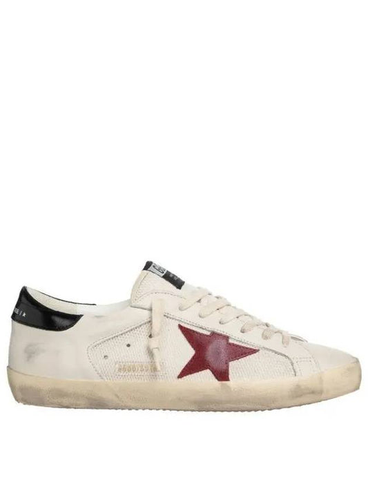 Superstar Distressed Suede-Trimmed Leather And Mesh Sneakers Off White - GOLDEN GOOSE - BALAAN 2