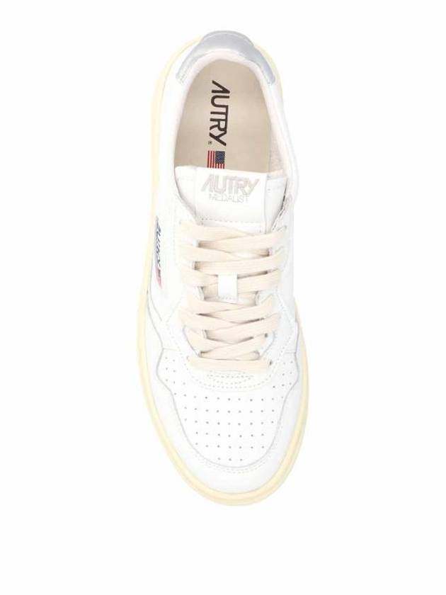 Medalist Leather Metal Silver Tab Low Top Sneakers White - AUTRY - BALAAN 4