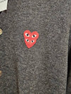 Men's Double Heart Wappen V-Neck Cardigan P1 N076 2 Gray - COMME DES GARCONS PLAY - BALAAN 4