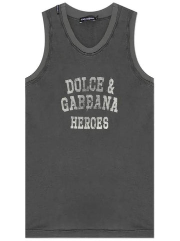 Dolce Gabbana logo print tank top G8RY7TG7NTB S9000 - DOLCE&GABBANA - BALAAN 1