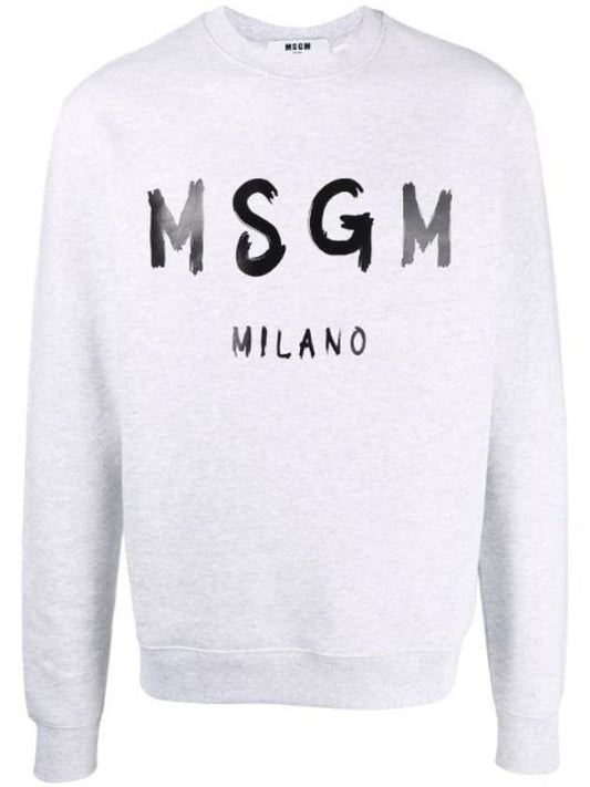 Brushed Logo Sweatshirt Gray - MSGM - BALAAN 1