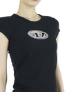 T Angie Peekaboo Logo Short Sleeve T-Shirt Black - DIESEL - BALAAN 8