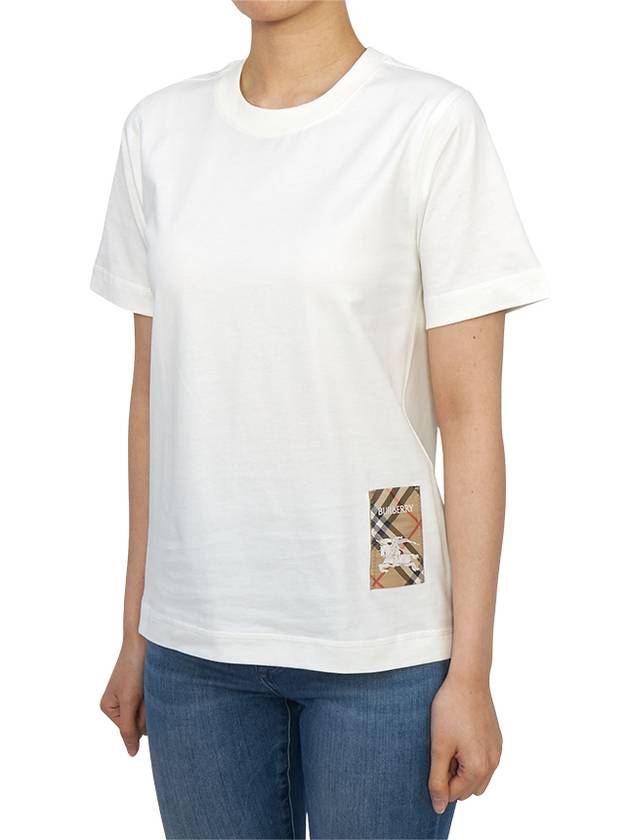 Check Label Short Sleeve T-Shirt Chalk - BURBERRY - BALAAN 3