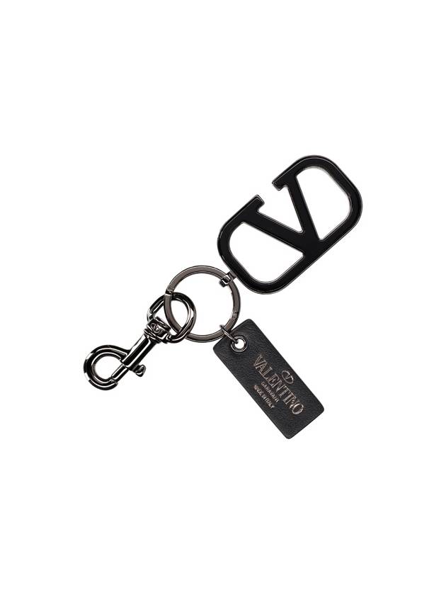 V Logo Signature Key Ring Black - VALENTINO - BALAAN 3