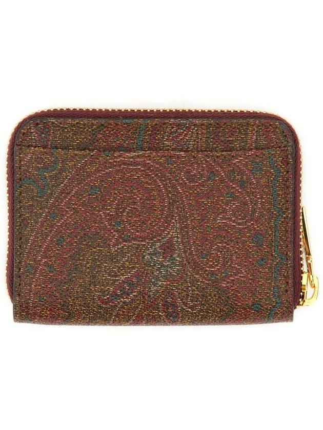 Paisley Print Embroidered Logo Zip Around Wallet Brown - ETRO - BALAAN 1