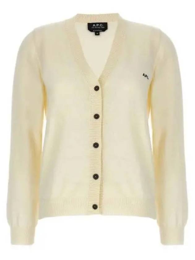 Bella Logo Embroidery Cardigan Ivory - A.P.C. - BALAAN 2