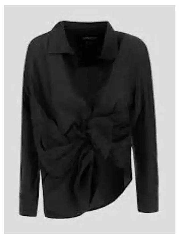 Le Chemise Bahia Tied Sash Shirt Black - JACQUEMUS - BALAAN 2