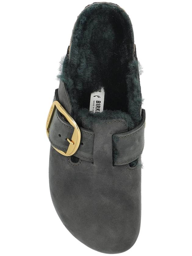 Birkenstock Clogs Boston Big Buckle Shearling, Women's, Green - BIRKENSTOCK - BALAAN 6