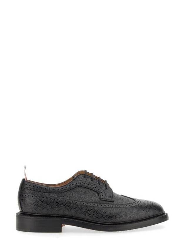 Men's Three Stripes Tab Pebble Grain Long Wing Sole Brogue Black - THOM BROWNE - BALAAN 3