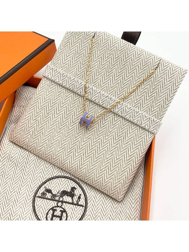 Mini Pop H Pendant Necklace Gold Lilas - HERMES - BALAAN 6