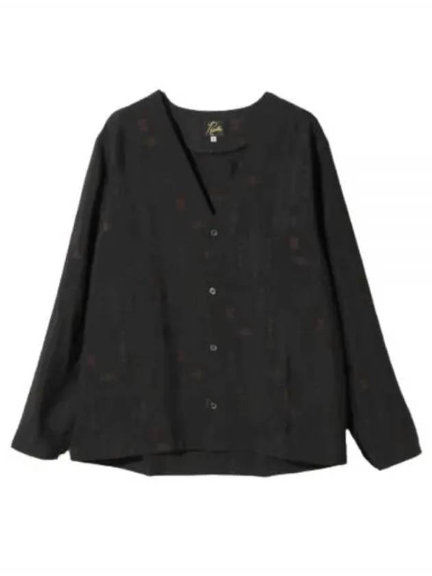 V Neck Long Sleeve Shirt Black - NEEDLES - BALAAN 2