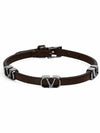 Garavani V logo leather bracelet brown - VALENTINO - BALAAN 6