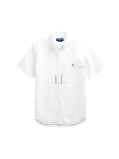 Embroidered Logo Short Sleeve Shirt White - POLO RALPH LAUREN - BALAAN 2