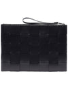 Intrecciato Weaving Strap Clutch Bag Black - BOTTEGA VENETA - BALAAN 5