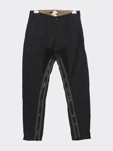 Garment Dye Zipper Nylon Cargo Straight Pants Black - TEN C - BALAAN 1