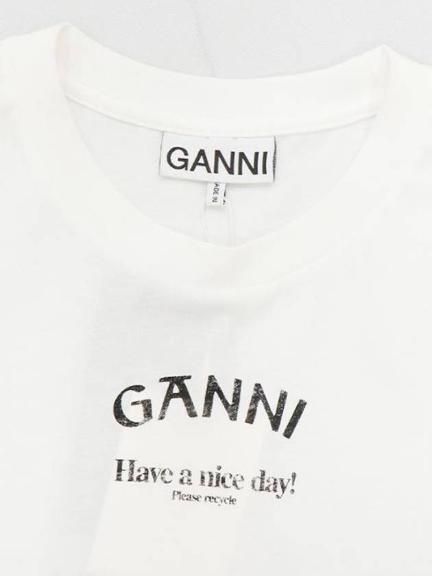 Logo O-neck short sleeve T-shirt - GANNI - BALAAN 6