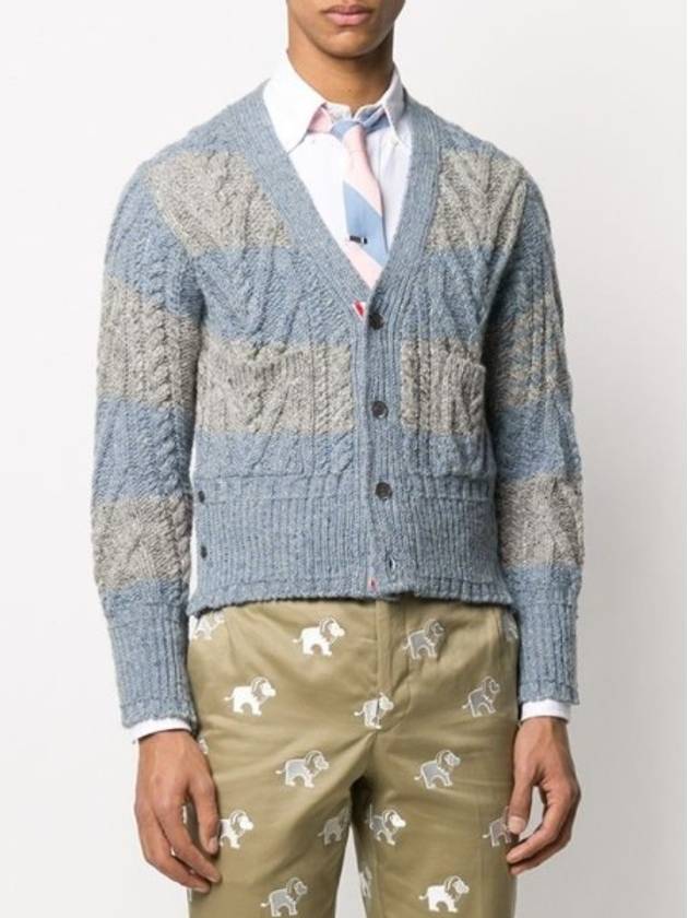 Aran cable cardigan MKC289B - THOM BROWNE - BALAAN 7