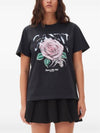 Basic Rose Relax Jersey Short Sleeve T-Shirt Black - GANNI - BALAAN 3