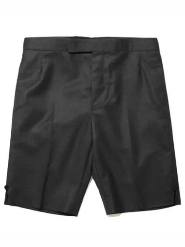 Super 120 thread count twill wool backstrap shorts - THOM BROWNE - BALAAN 1