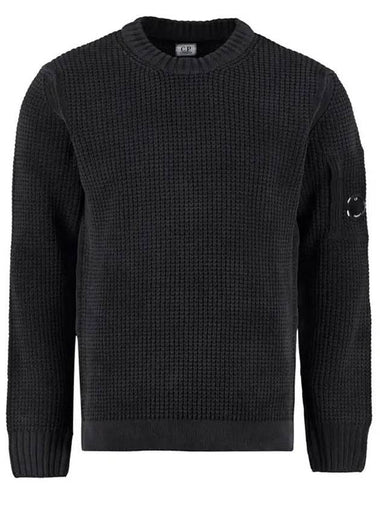 Men's Lens Wappen Pocket Knit Top Black - CP COMPANY - BALAAN 1