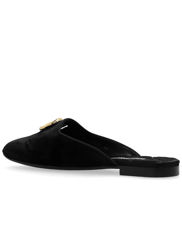 Dolce & Gabbana Velvet Slides, Women's, Black - DOLCE&GABBANA - BALAAN 5