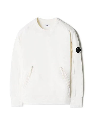 Lens Two Pocket Sweatshirt White - CP COMPANY - BALAAN 1