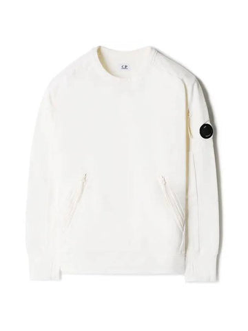 Lens Two Pocket Sweatshirt White - CP COMPANY - BALAAN 1