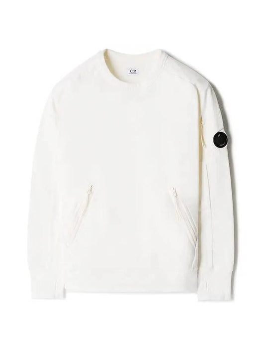 Lens Two Pocket Sweatshirt White - CP COMPANY - BALAAN 2