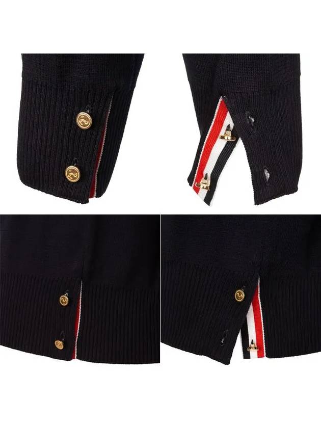 4 Bar Armband Milano Stitch Knit Top Navy - THOM BROWNE - BALAAN 10