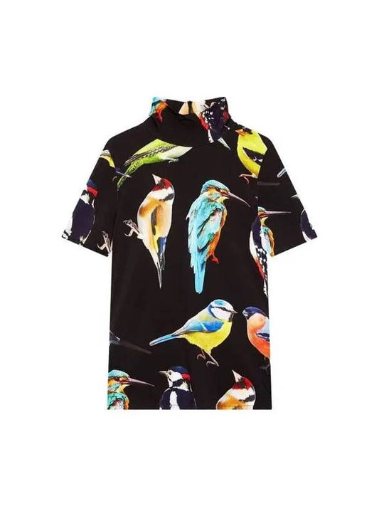 bird print high neck top black - STELLA MCCARTNEY - BALAAN 1