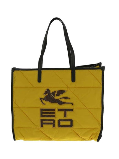 Logo Quilted Padded Shoulder Bag Yellow - ETRO - BALAAN 1