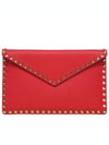 Rockstud Envelope Clutch Bag Red - VALENTINO - BALAAN 2