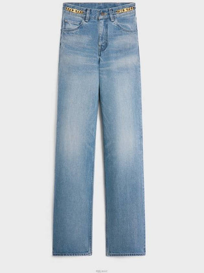 Kitty Pismo Wash Denim Straight Jeans Blue - CELINE - BALAAN 2