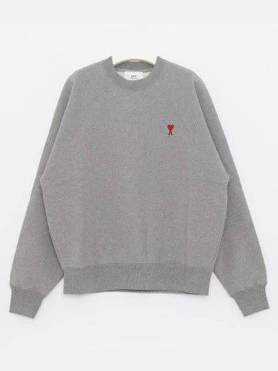 Small Heart Logo Sweatshirt Grey - AMI - BALAAN 2