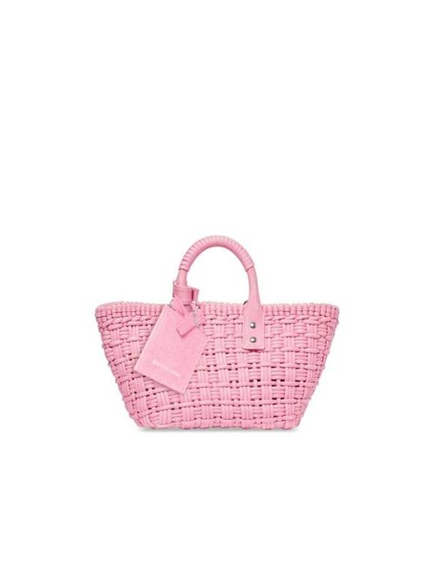 671342 210H0 5809 Pink Washed Denim Bistro XS Strap Basket Tote Bag - BALENCIAGA - BALAAN 1