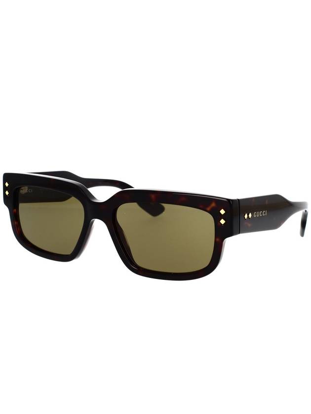 Square Frame Sunglasses Havana - GUCCI - BALAAN 3