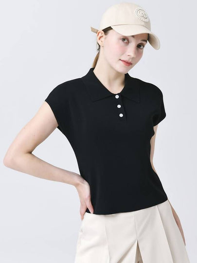 Cool Tetched Polo Collar Black Stingray Fit Knit DO3242KT002 1 - DOYOUKNOWMC GOLF WEAR - BALAAN 2