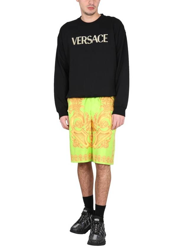 Men's Barocco 660 Silk Shorts Green - VERSACE - BALAAN 3