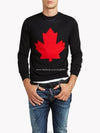 Men's Maple Cotton Knit Black Knit Top 74HA0651 - DSQUARED2 - BALAAN 9