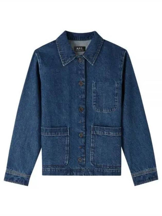 Nikkie Logo Denim Jacket Blue - A.P.C. - BALAAN 2