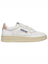 Medalist Pink Tab Leather Low Top Sneakers White - AUTRY - BALAAN 2