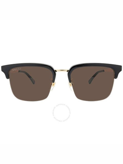 Eyewear Logo Web Rectangular Frame Sunglasses Gold Black - GUCCI - BALAAN 2