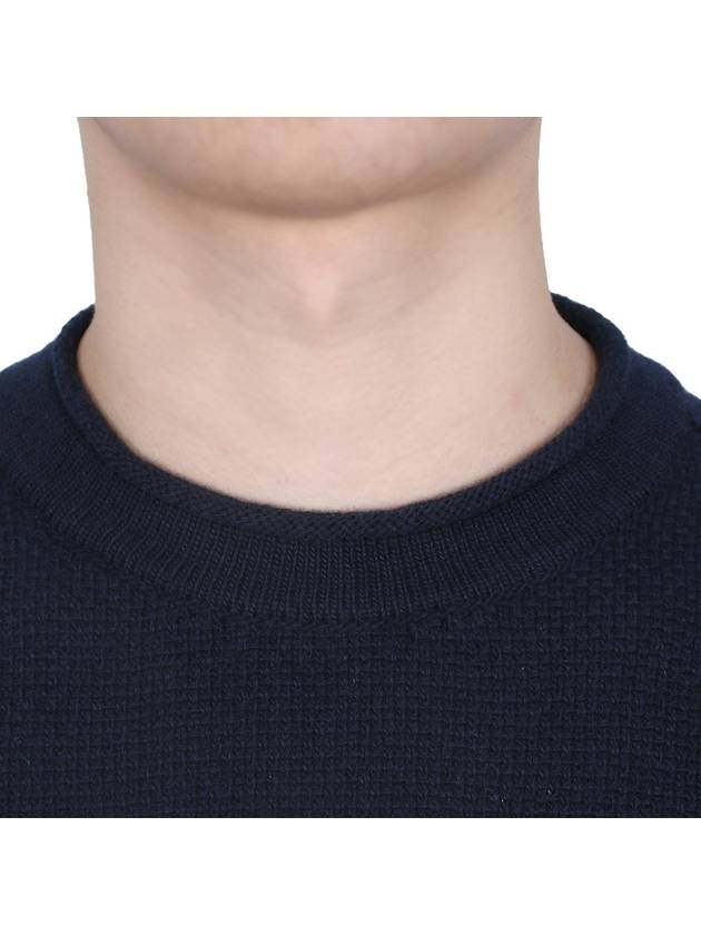 Ghost Piece Crew Neck Wool Knit Top Navy - STONE ISLAND - BALAAN 7